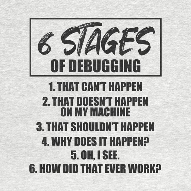 6 stages of debugging by Mesyo